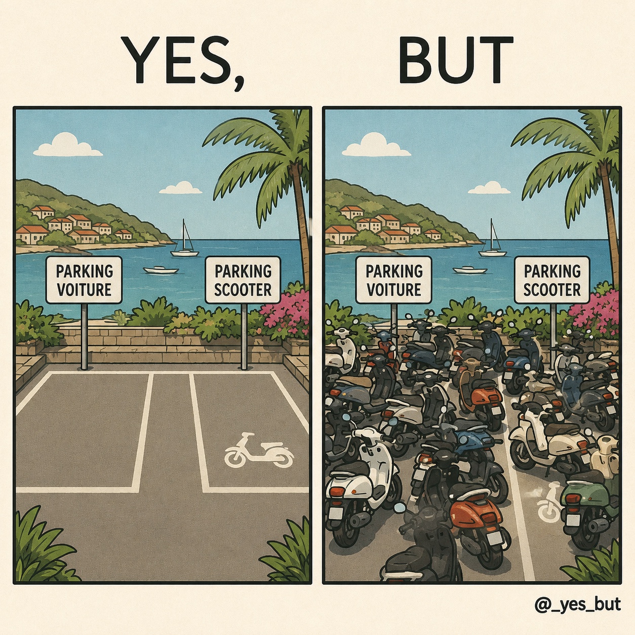 Ton scooter est petit… mais il prend toute une place voiture