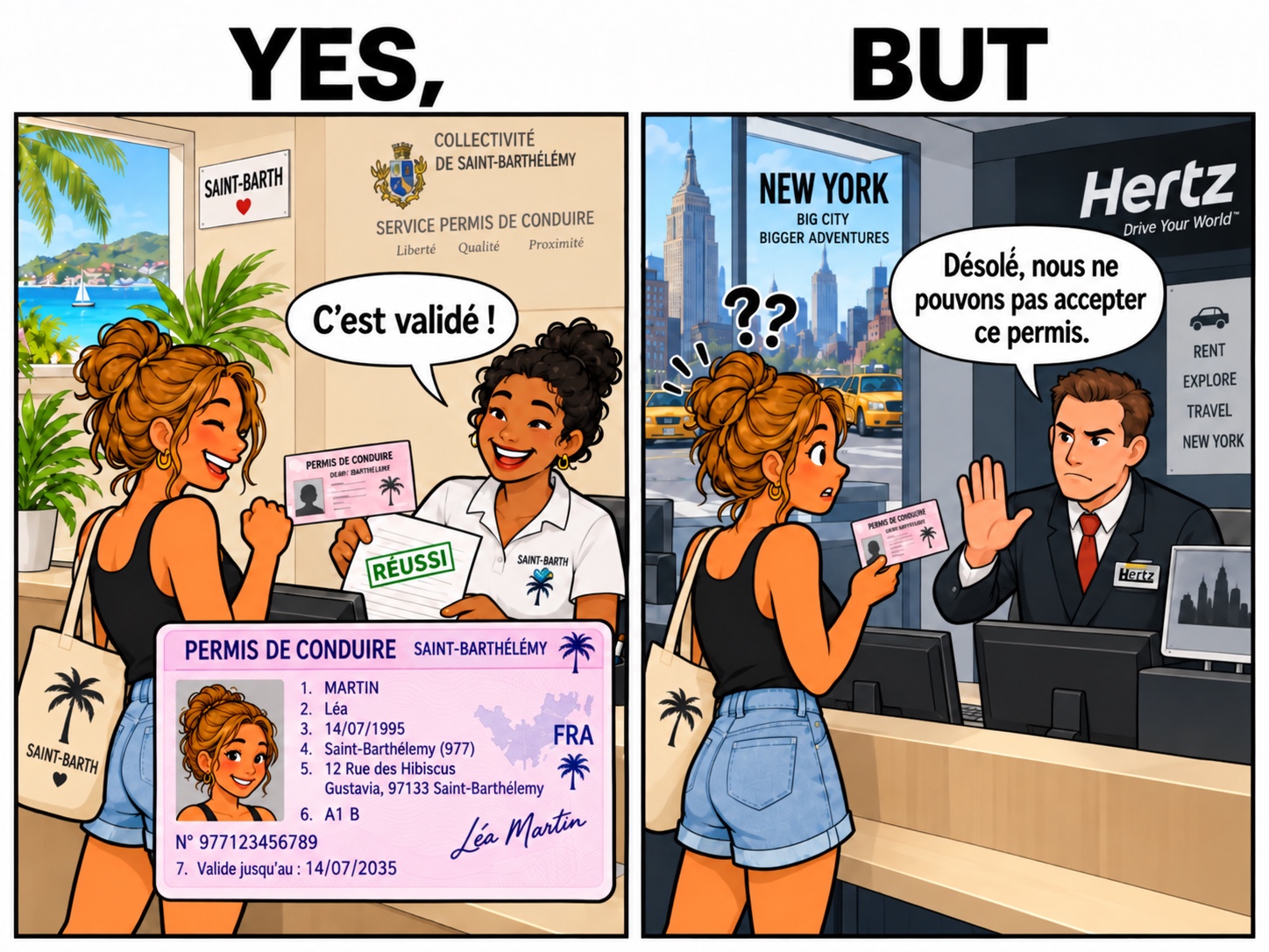 Le permis de Saint-Barth… pas accepté partout