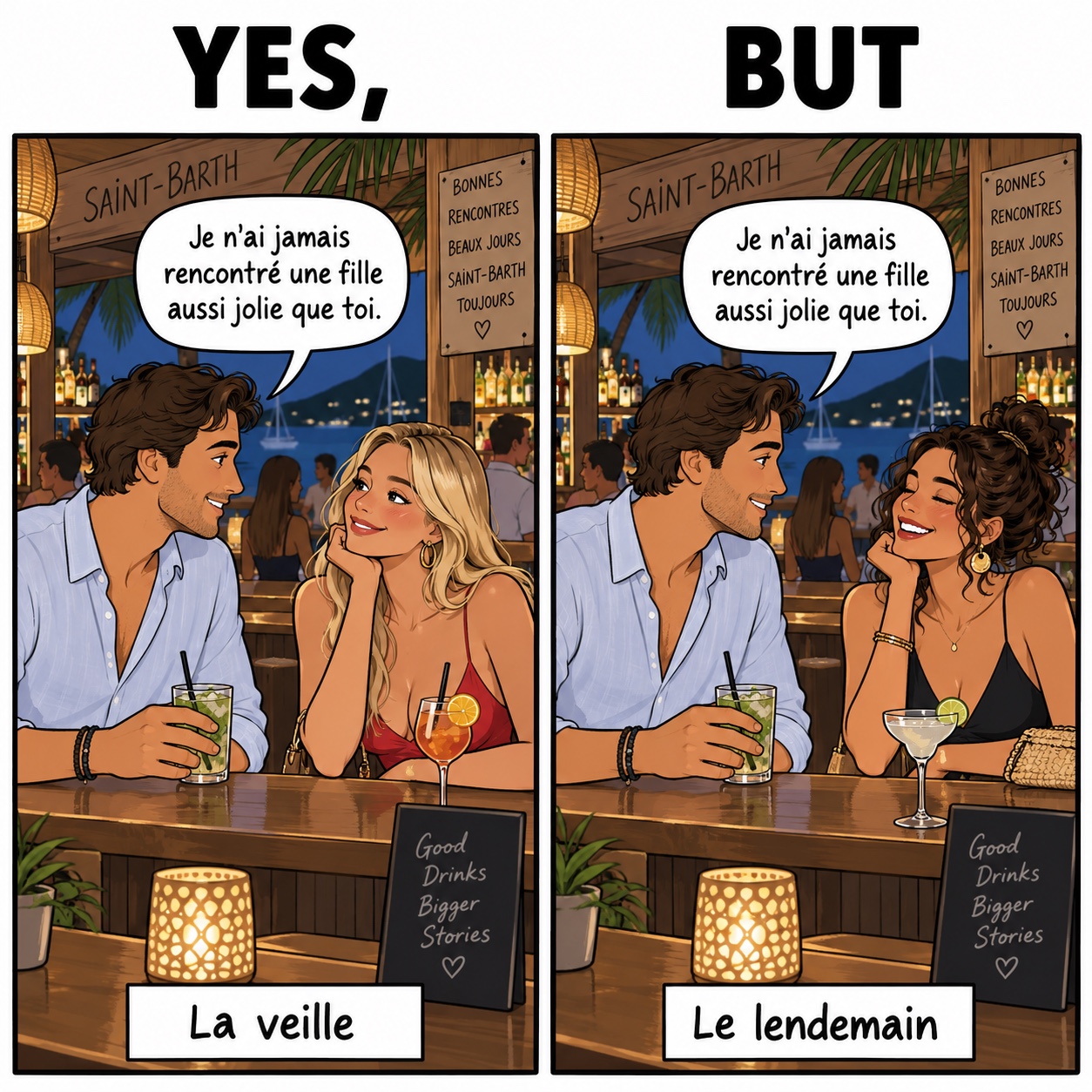 Le compliment unique… répété le lendemain