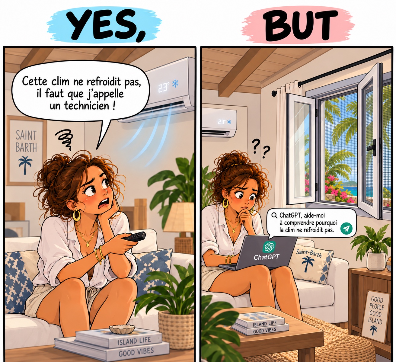 La clim en panne… avec les fenêtres grandes ouvertes